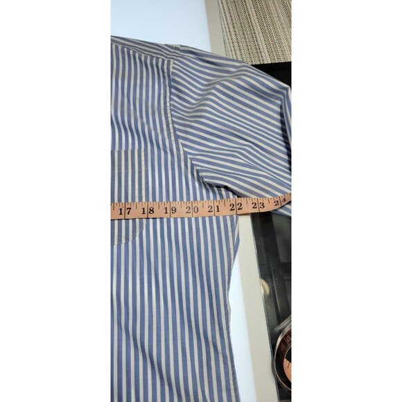 Peter Millar Shirt Mens Medium Striped Long Sleeve Button Down Preppy Blemish - Picture 9 of 10
